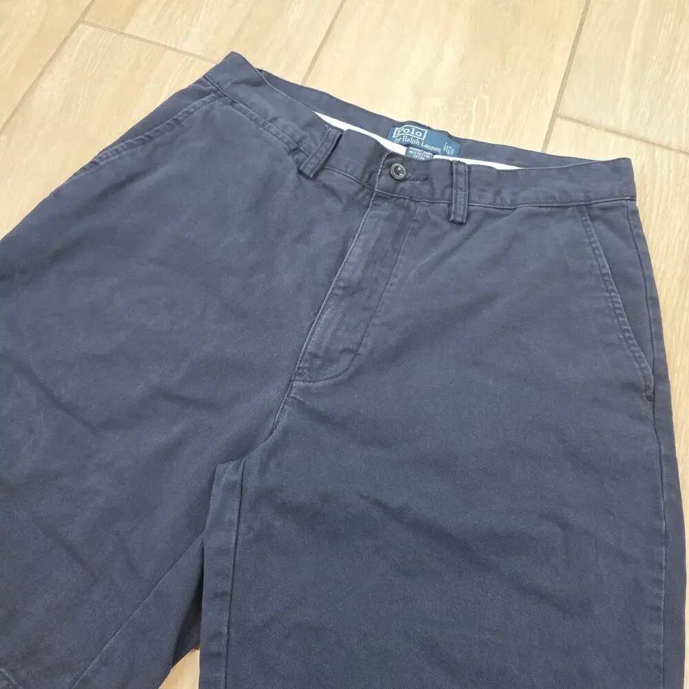 Polo Ralph Lauren Prospect Chino Shorts Mens 31 Navy Cotton Flat Front Casual